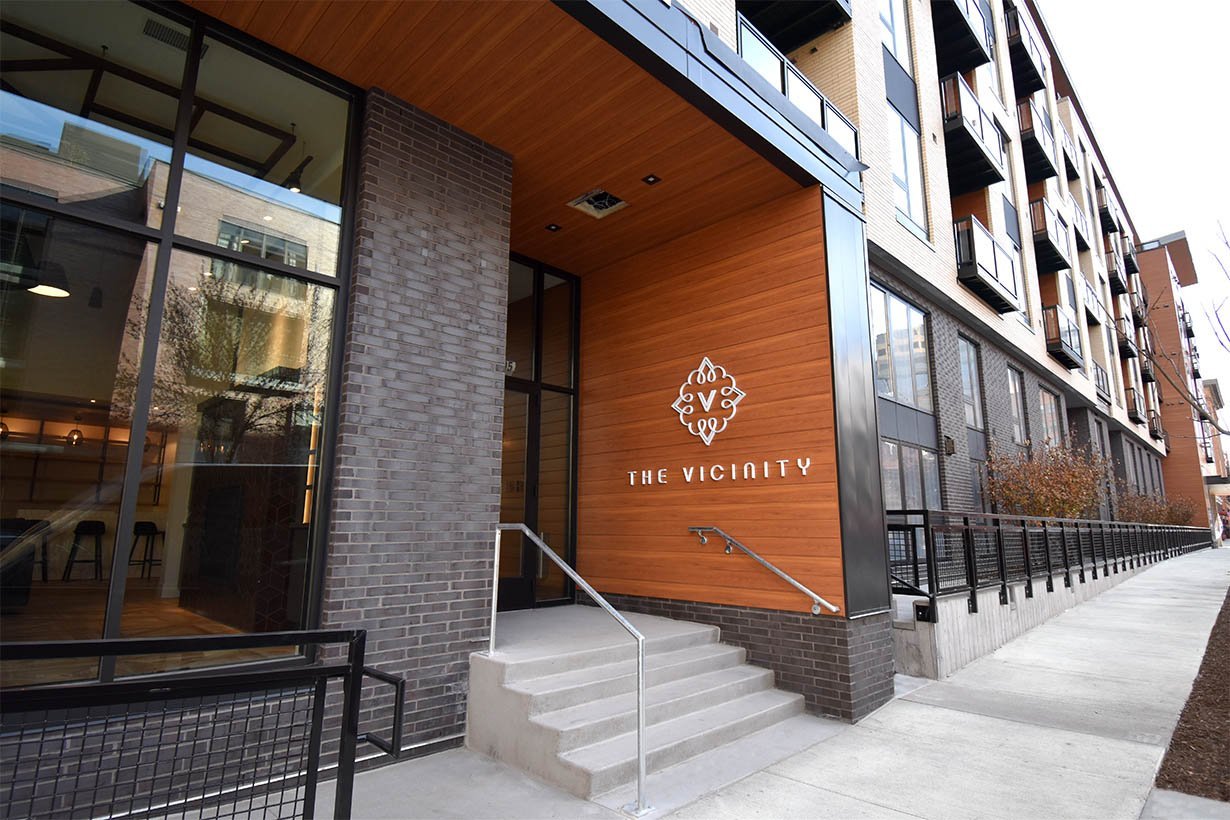 The Vicinity apartments storefront
