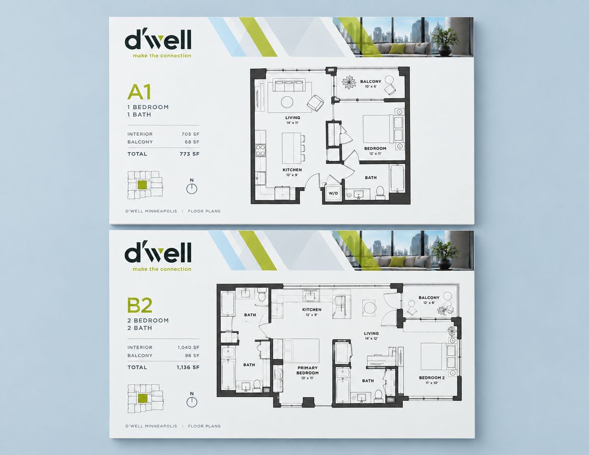 Two D’well floor plan sheets