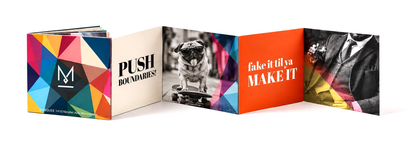 A Marquee fold-out mailer