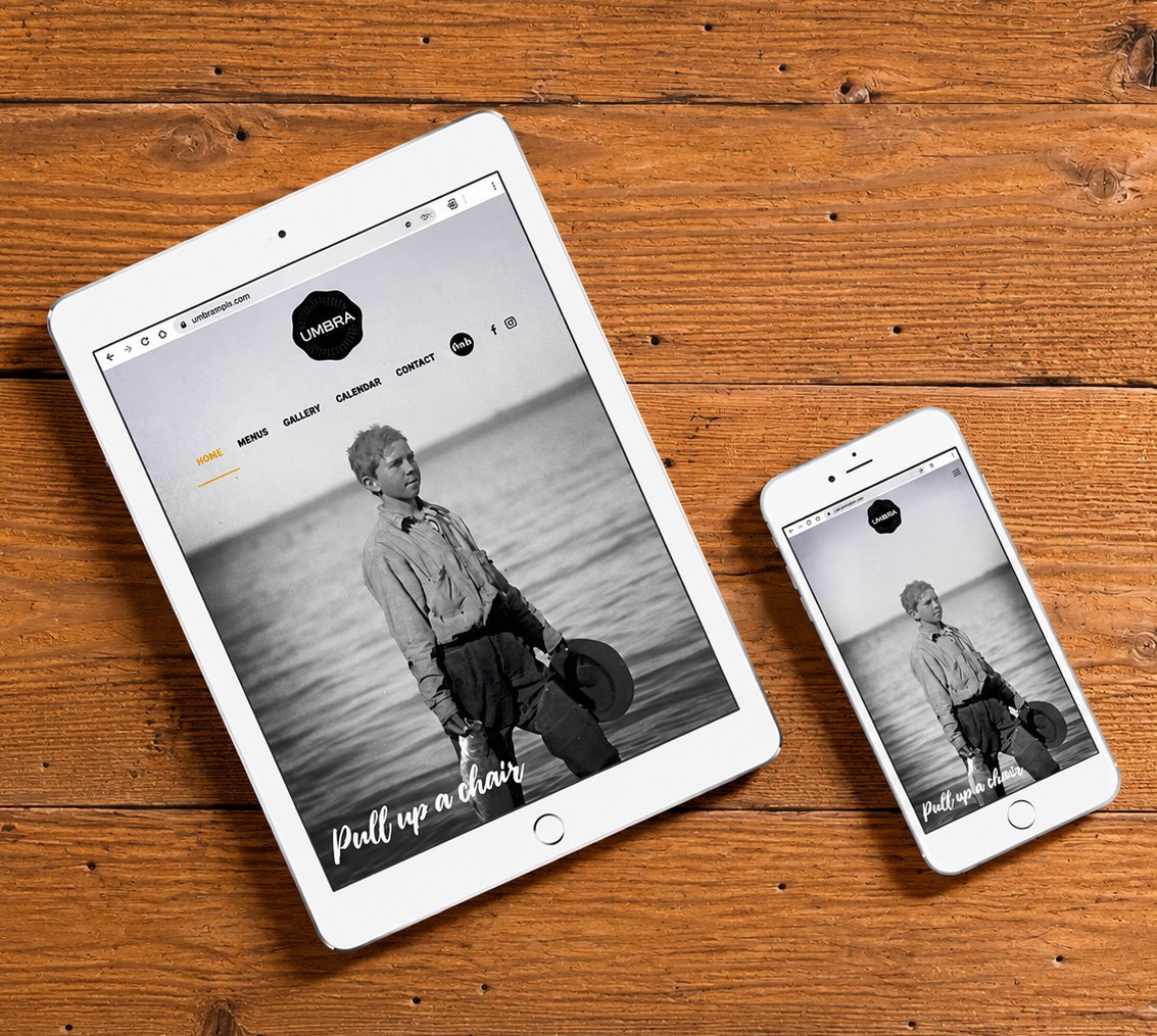 The Umbra website on a tablet and a phone
